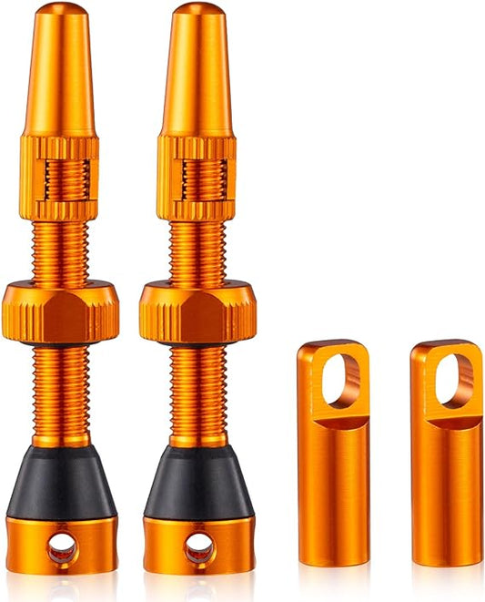 2PCS Bike Tubeless Presta Air Valve Stem, Black, Quality Alloy Tubeless Presta Valve Stem(44 mm)