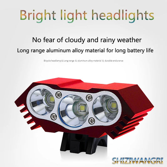 3xT6 LED Bicycle Front Light Bike Headlight Flashlight Waterproof Mountain Cycling Lamp 2700 Lumen Headlamp