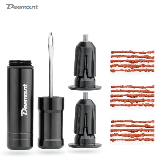 Deemount original Bicycle Tubeless Tire Repair Tool Tyre Drill Puncture for Urgent Glue Free Repair Optional Rubber Strips Free UK Delivery