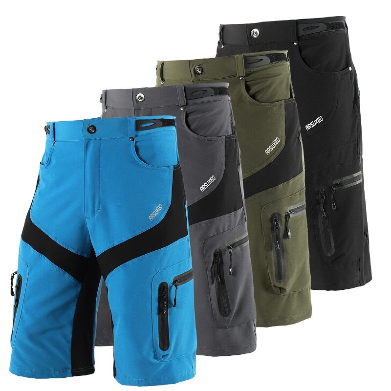 Mens MTB Cycling Shorts 5D Gel Padded Cycling Breathable Underwear Mountain Bike Loose Outdoor Downhill Shorts Mens Biker Shorts