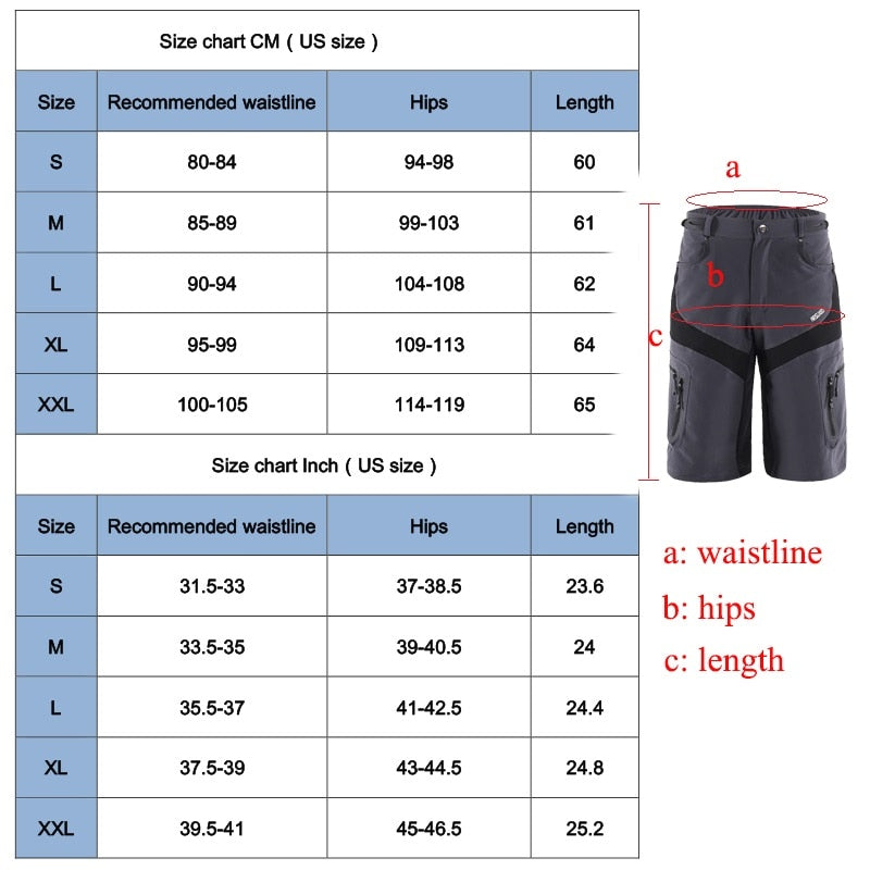 Mens MTB Cycling Shorts 5D Gel Padded Cycling Breathable Underwear Mountain Bike Loose Outdoor Downhill Shorts Mens Biker Shorts