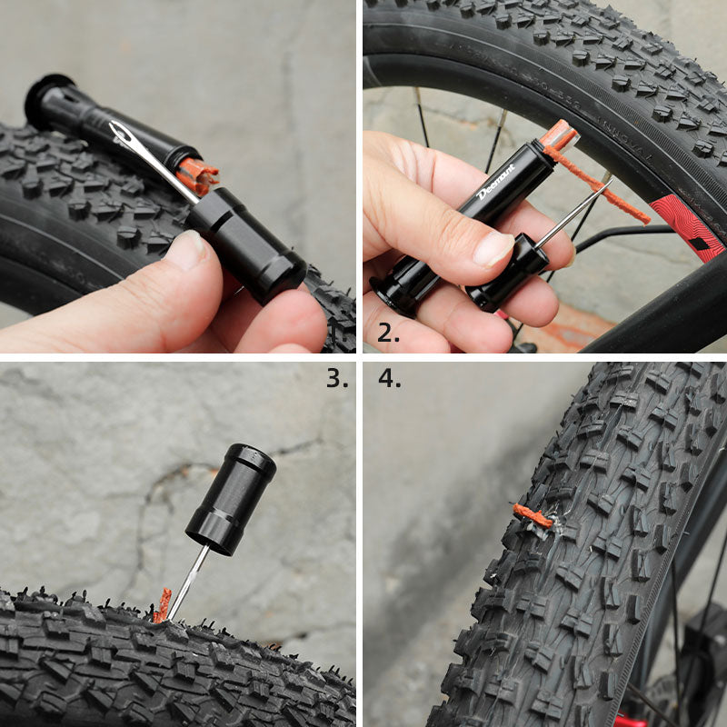 Deemount original Bicycle Tubeless Tire Repair Tool Tyre Drill Puncture for Urgent Glue Free Repair Optional  Rubber Strips Free UK Delivery